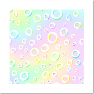 Pastel Rainbow Design with Circles Posters and Art